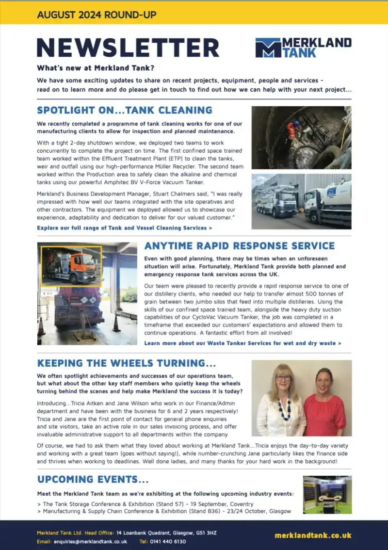 Merkland Tank Newsletter August 2024