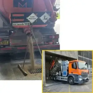 CycloVac Vacuum Tanker moves grain for a distillery client - merkland tank emergency response service