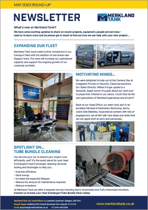Merkland Tank May 2023 newsletter