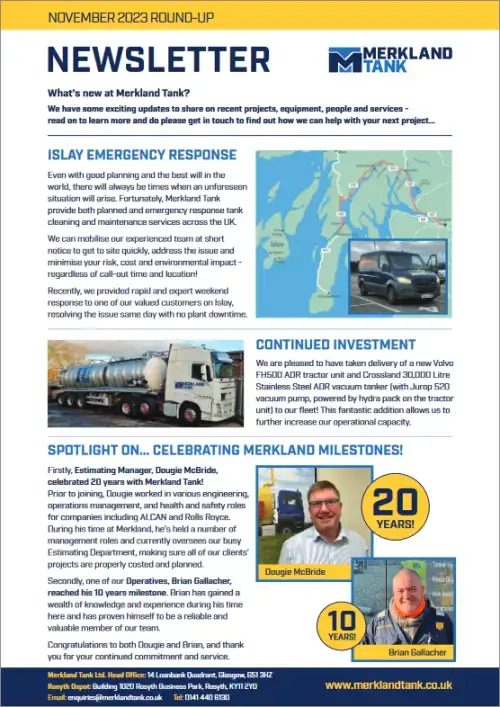 Merkland Tank Newsletter November 2023