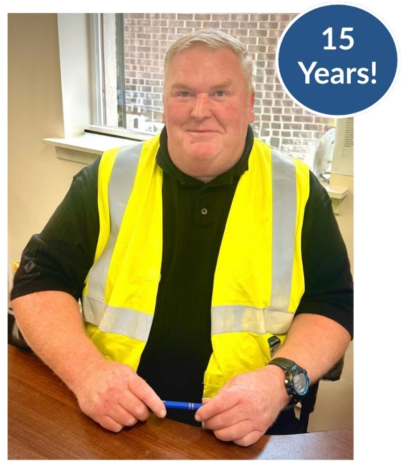 Transport & Plant Coordinator Alan Hutton celebrates 15 years working at Merkland